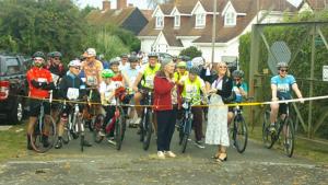 The Chairman of Rochford District Council Cllr Julie Gooding and the Mayor of Southend on Sea Cllr Margaret Borton officiated at the start of the 2021 Foulness Bike Ride.